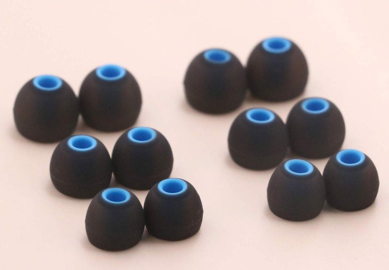 BLLQ 12PCS Small Size Replacement Ear Tips Earbuds Eartips Eargels Ear Cap for Powerbeats Pro, BeatsX, Senso, TOZO, Sony & Other Inner Hole 3.8mm Earbud in-Ear Headphones,Black-Blue,S - Image 3